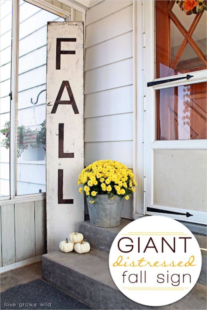 DIY Giant Distressed Fall Sign
