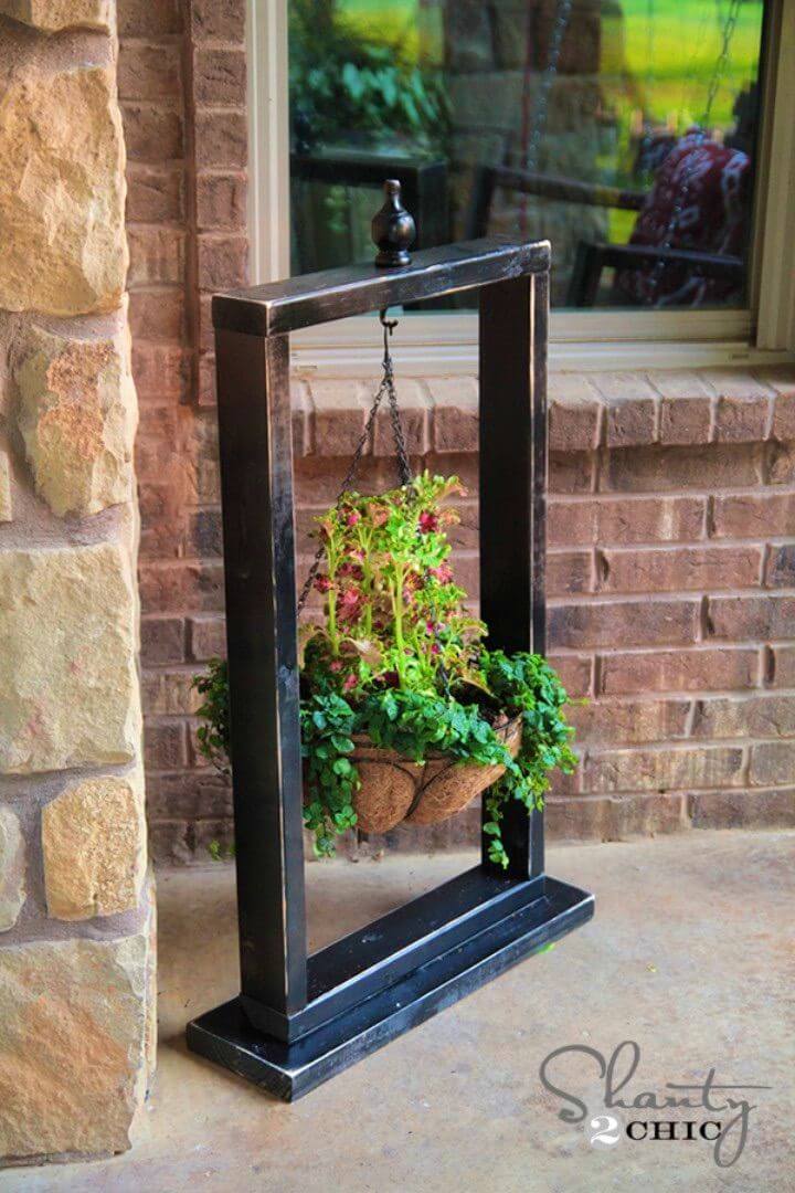 DIY Hanging Basket Wood Stand