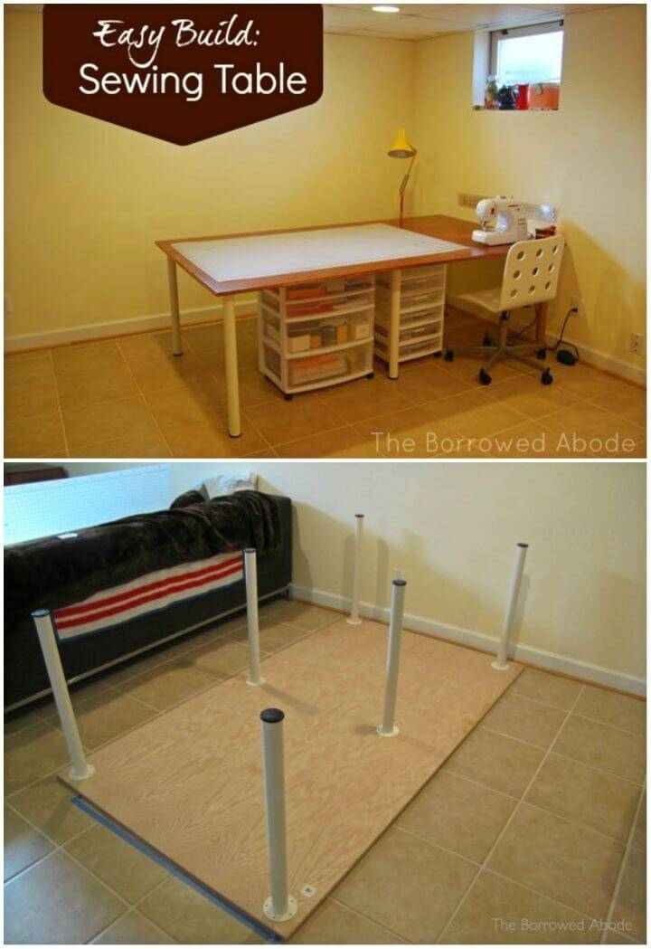 DIY Large Sewing and Crafting Table