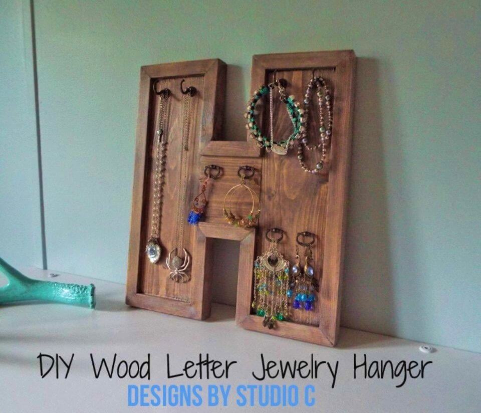 DIY One Board Letter Jewelry Hanger