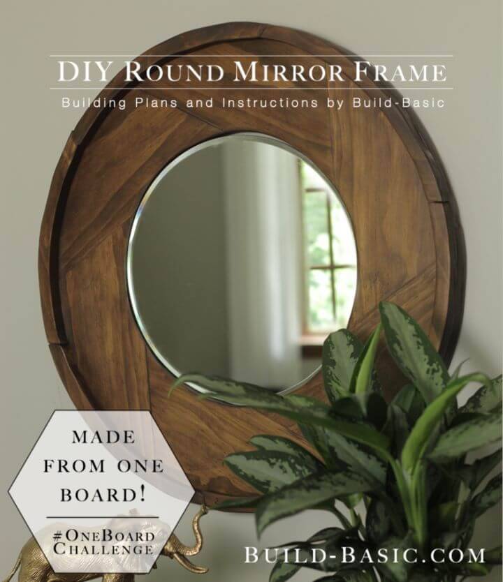 DIY One Board Round Mirror Frame