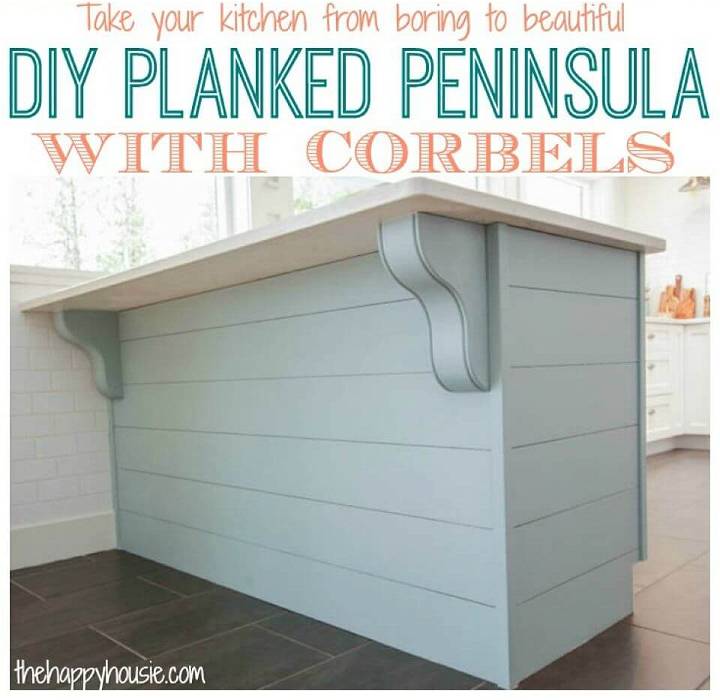 DIY Planked Peninsula with Corbels