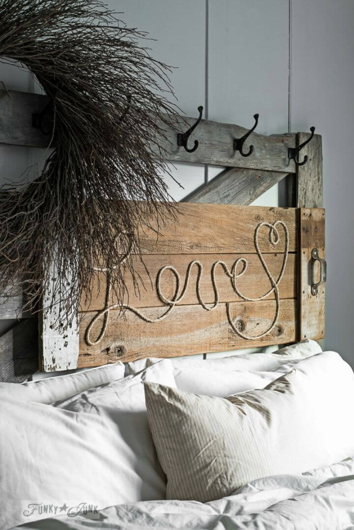 DIY Reclaimed Wood Love Rope Sign 1