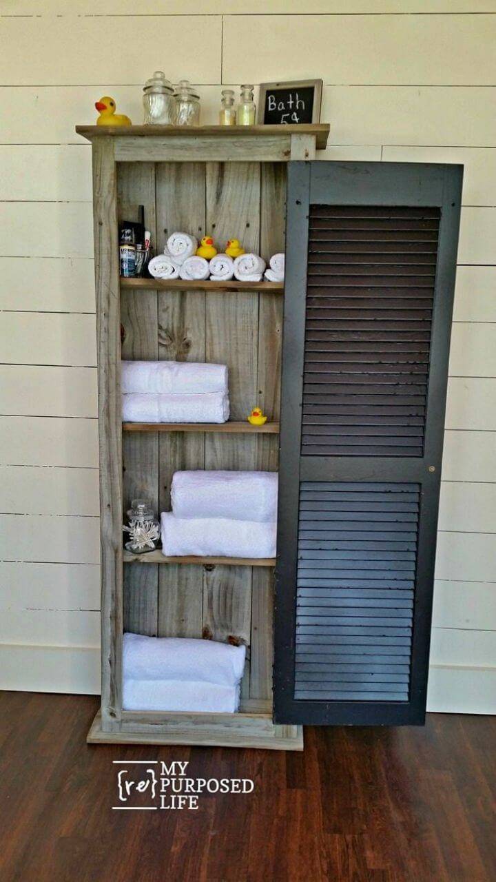 DIY Rustic Shutter Cabinet From Reclaimed Fencing