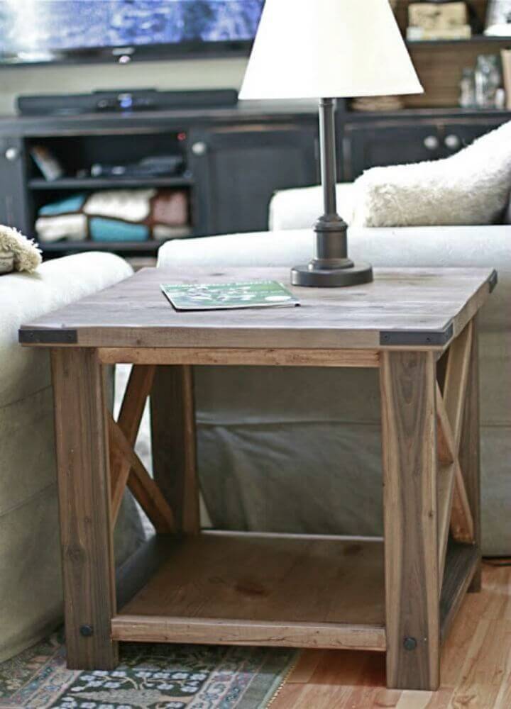 DIY Rustic X End Table