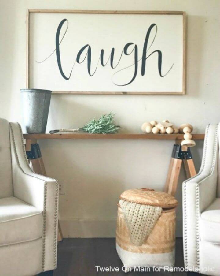 DIY Sawhorse Sofa Table