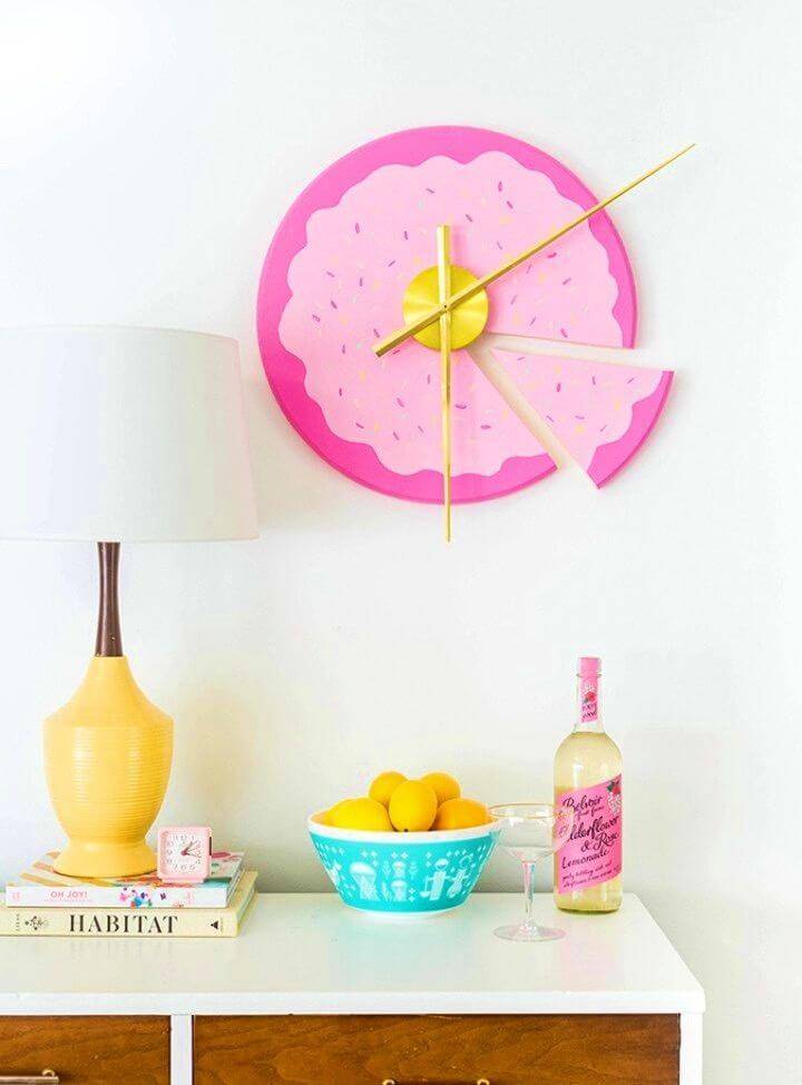 DIY Sliced Cake Wall Clock Gift Idea