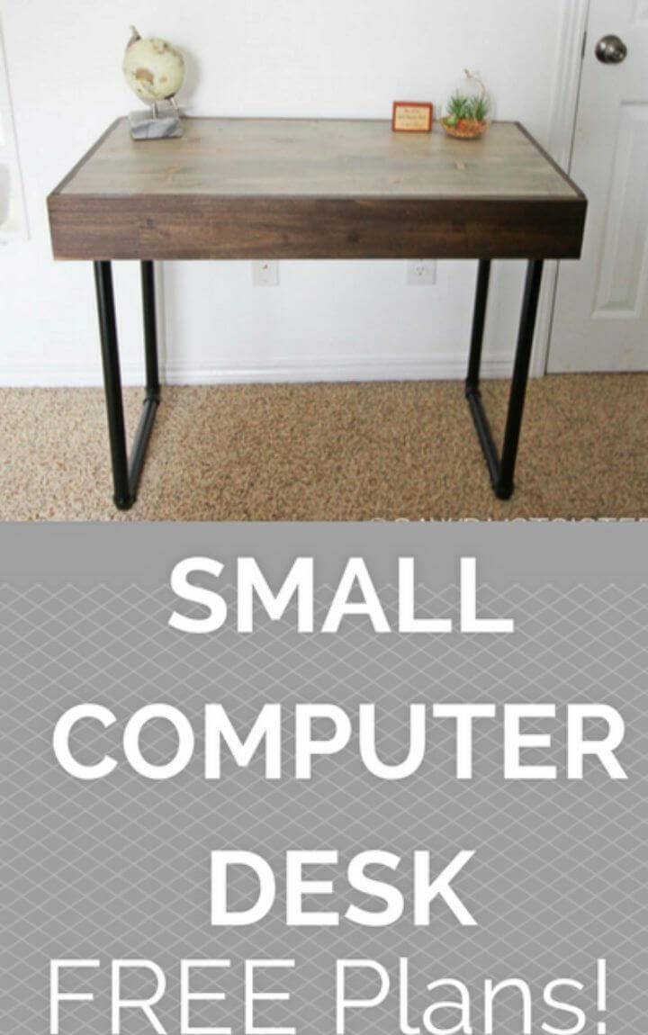 DIY Small Computer Desk With Pipe Legs