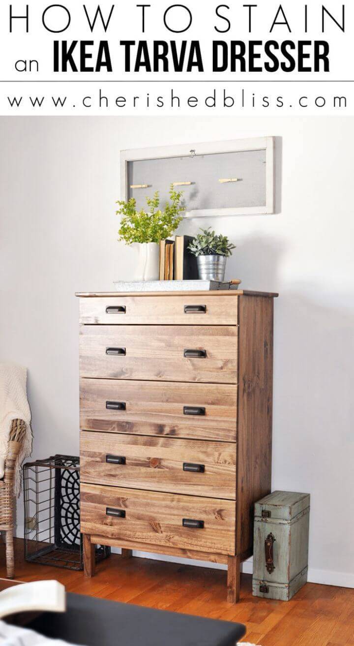 DIY Stain an Ikea Tarva Dresser