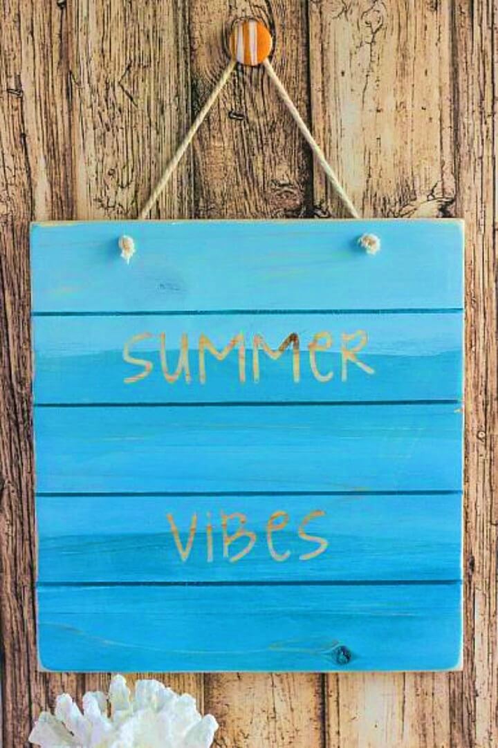 DIY Summer Vibes Wood Pallet Sign