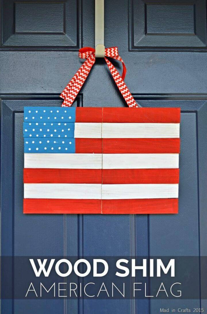 DIY Wood Shim American Flag Hanging