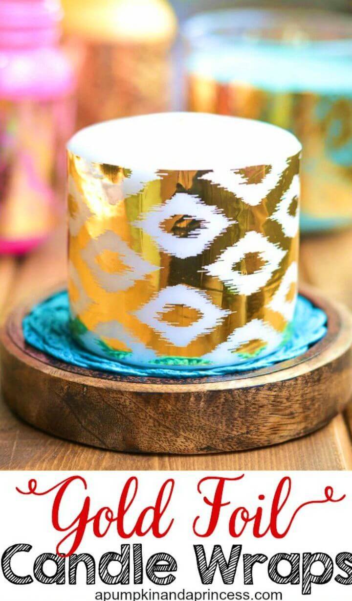 Easy DIY Gold Foil Candle Wraps