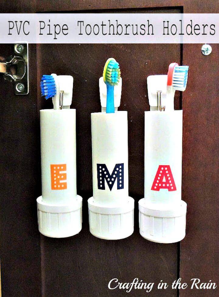 Easy DIY PVC Pipe Toothbrush Holders