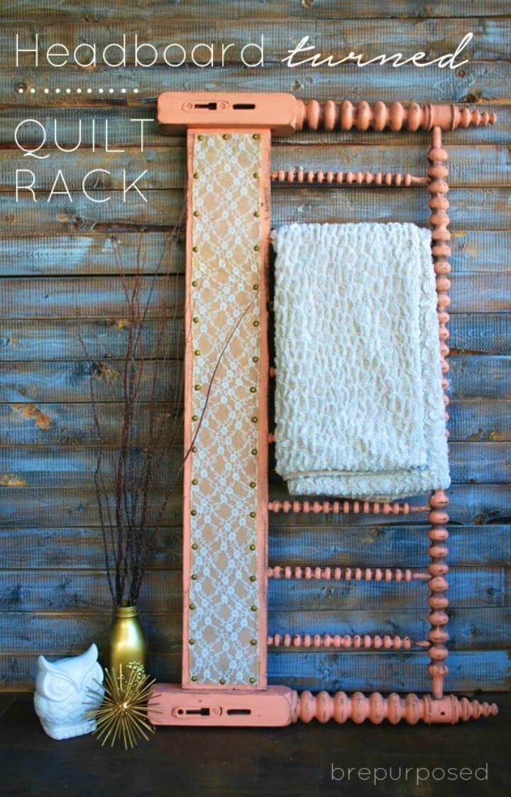 Easy DIY Quilt Rack From a Headboard