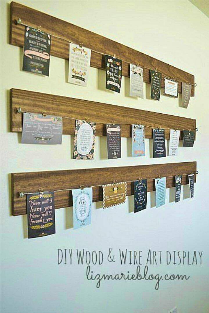 Easy DIY Wood and Wire Art Display