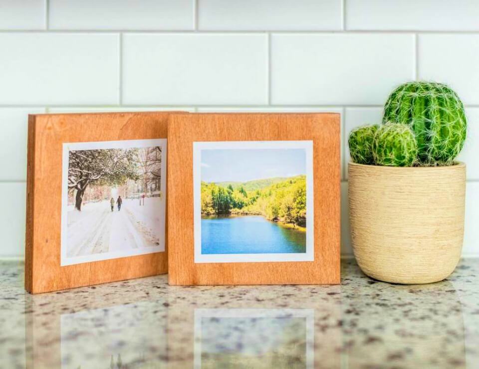 Faux Stained Wood Instagram Frame