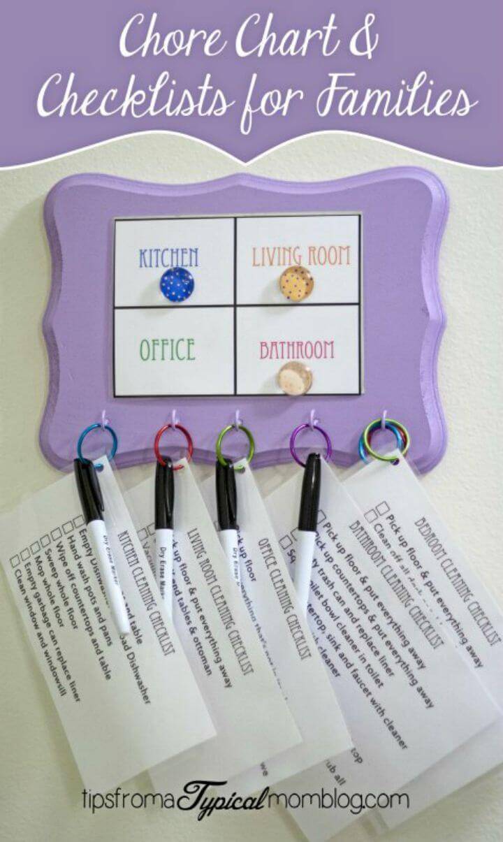 Free Rotating Chore Chart and Chore Checklist for Kids