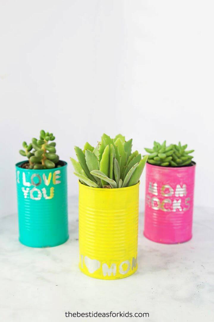 Homemade Tin Can Planters