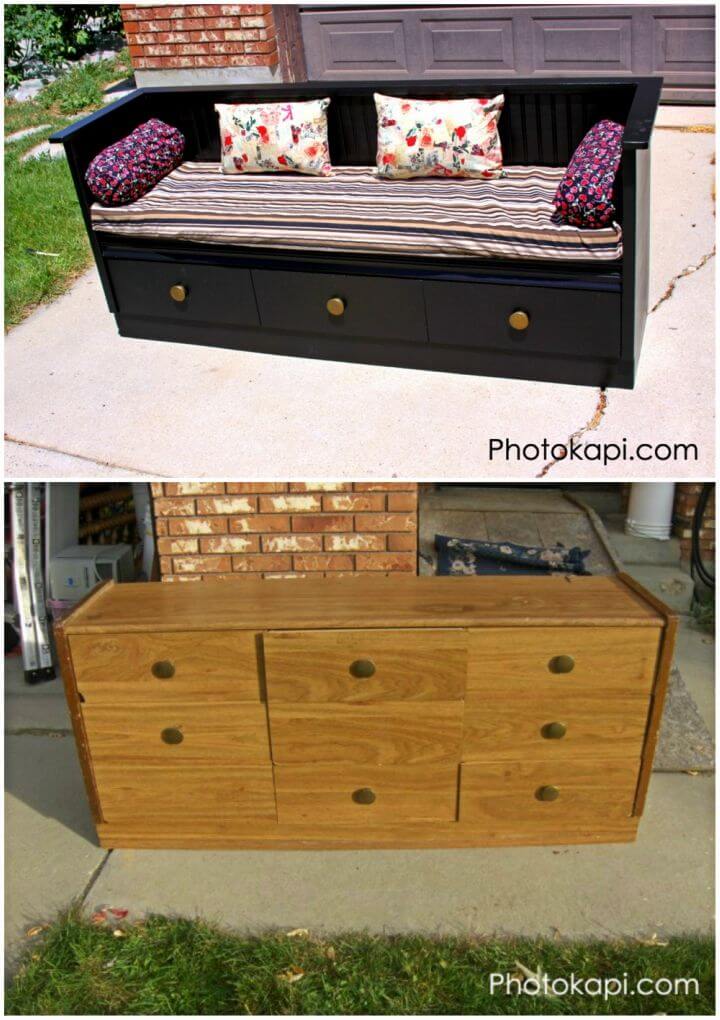 How to DIY Old Dresser Into a Bench