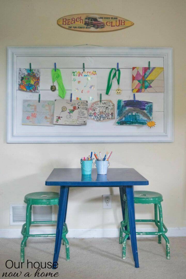 How to Turn Picture Frame Into Kids Art Display