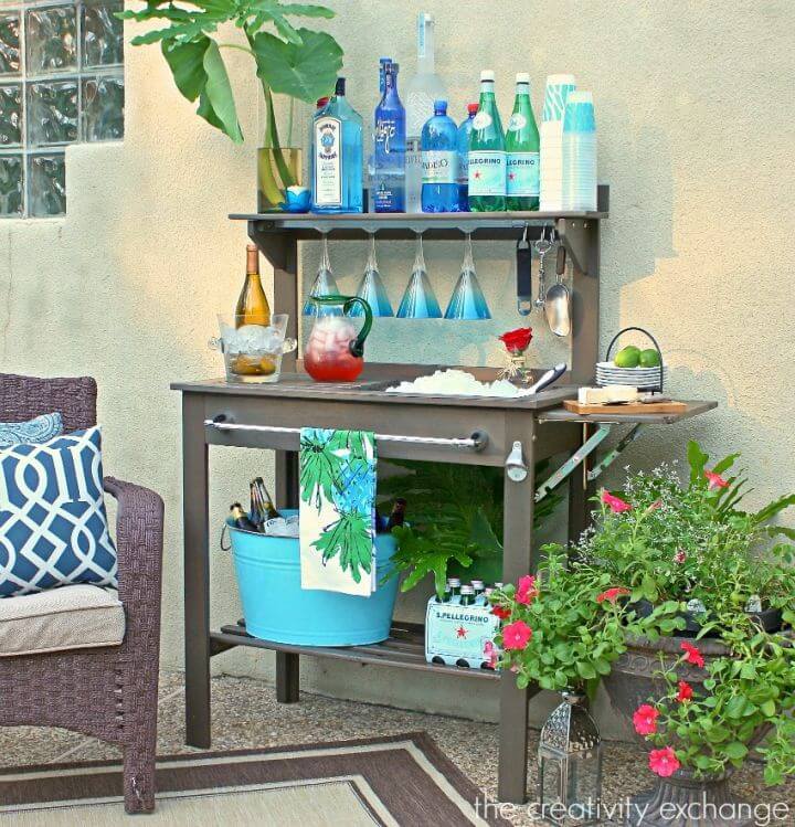 How to Turned Outdoor Bar Into Potting Bench