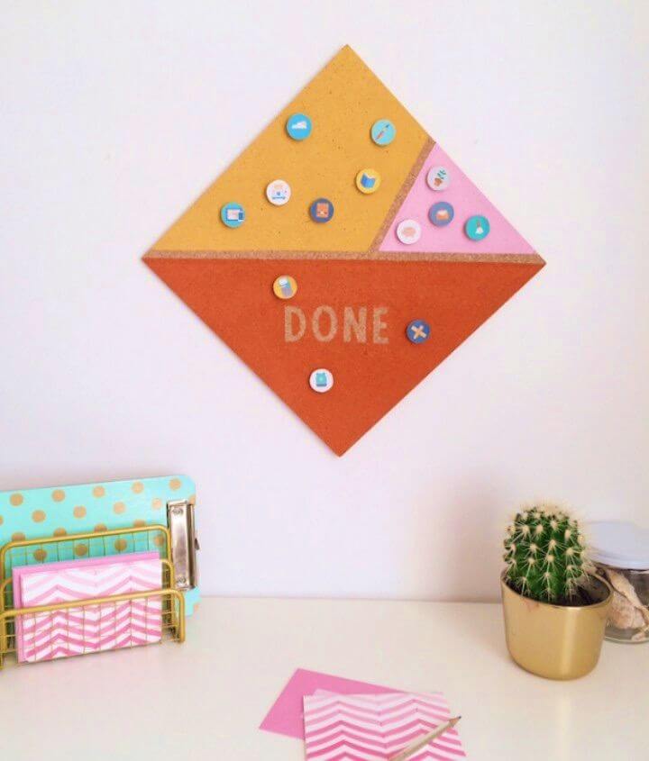 Inexpensive DIY Cork Board Chore Chart