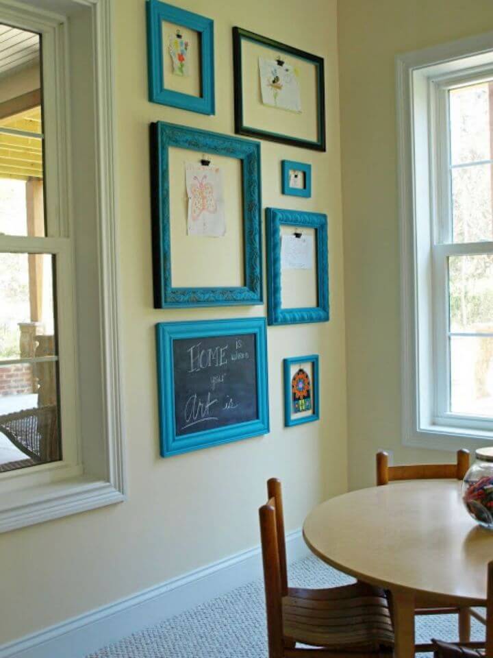 Inexpensive DIY Display Kids Art in Empty Frames