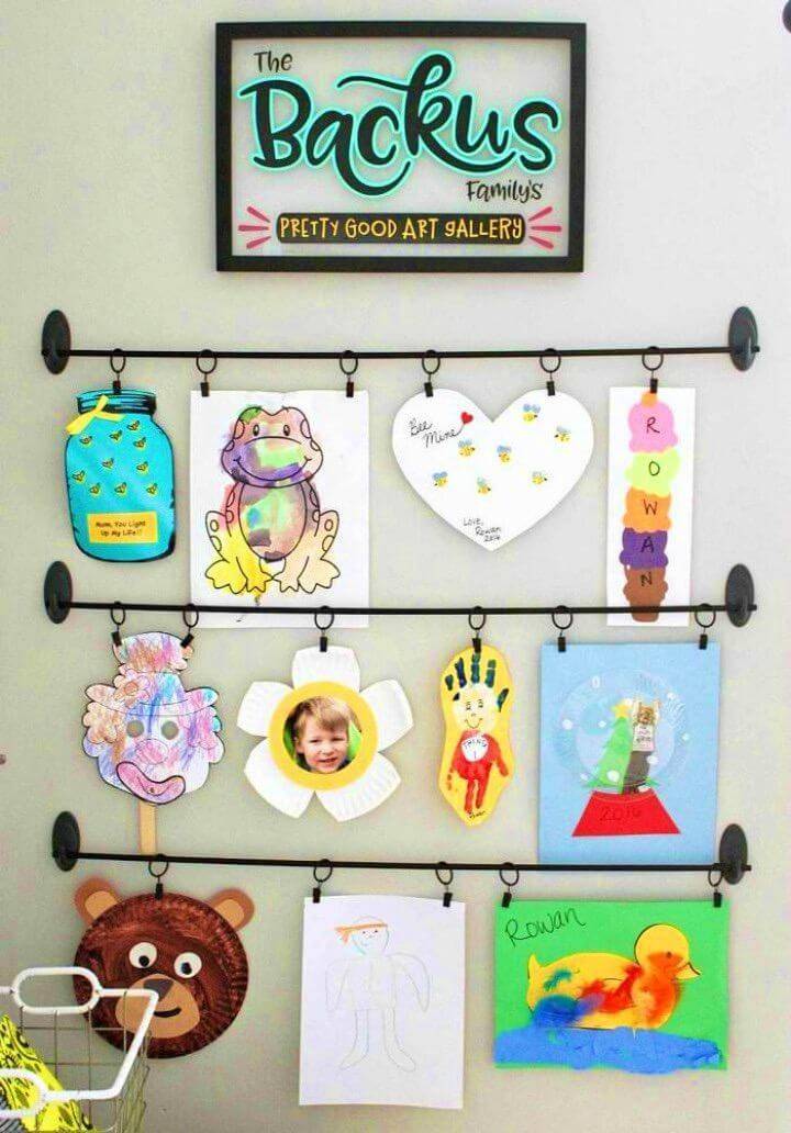 Inexpensive DIY Kids Art Display