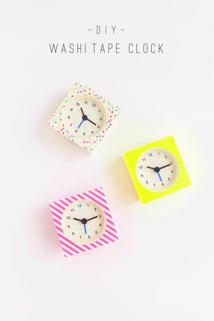 Inexpensive DIY Washi Tape Clocks