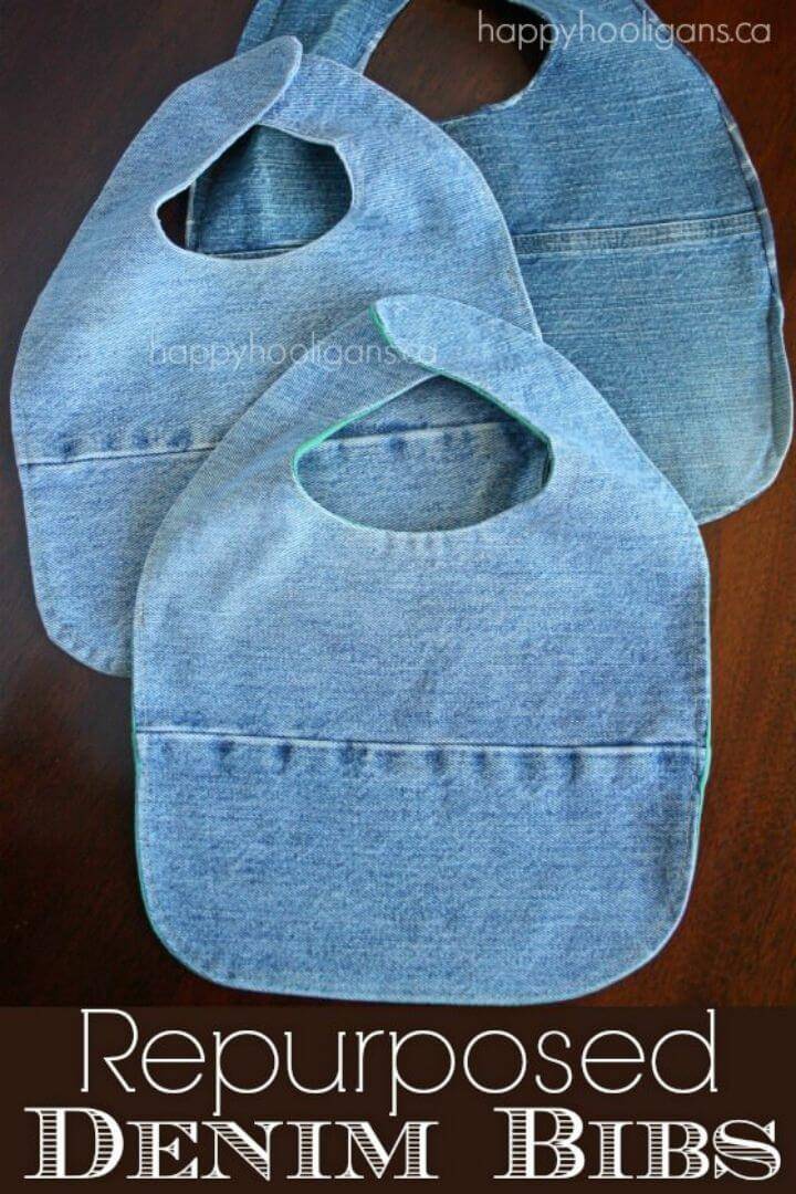 Make Baby Bibs From Old Jeans and Tee Shirts
