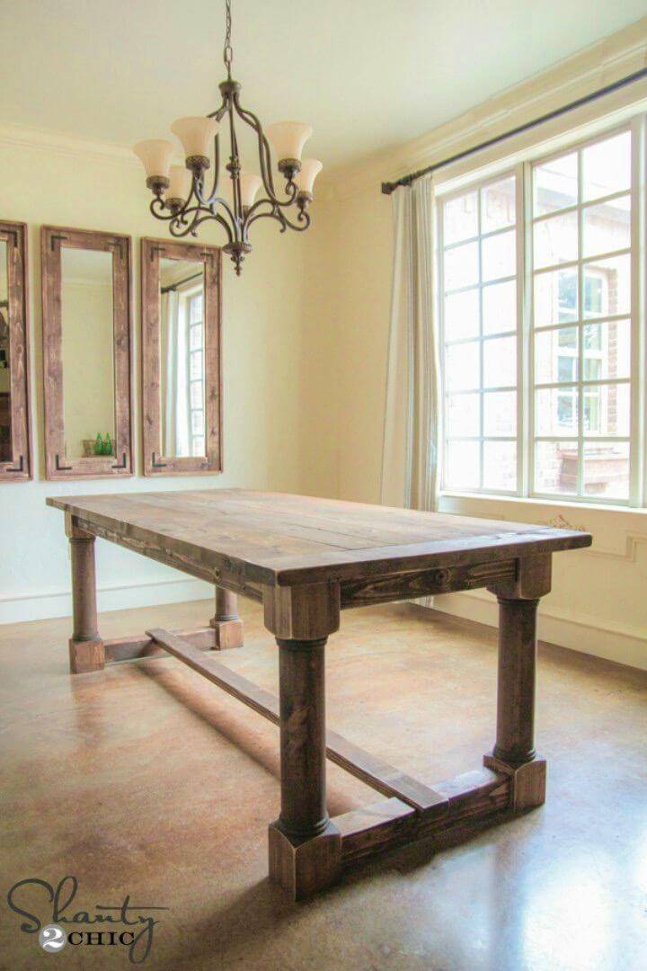 Make Dining Table with Turned Legs