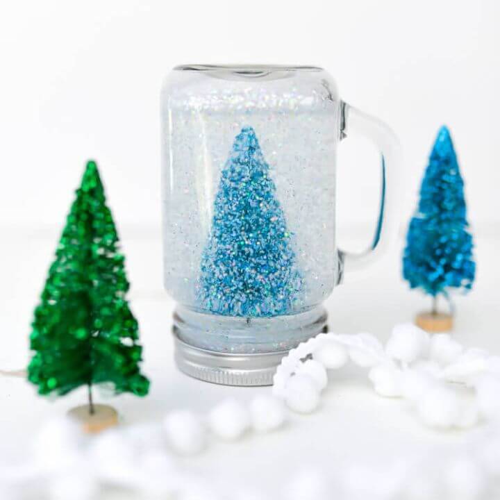 Handmade Glittery Mason Jar Snow Globe