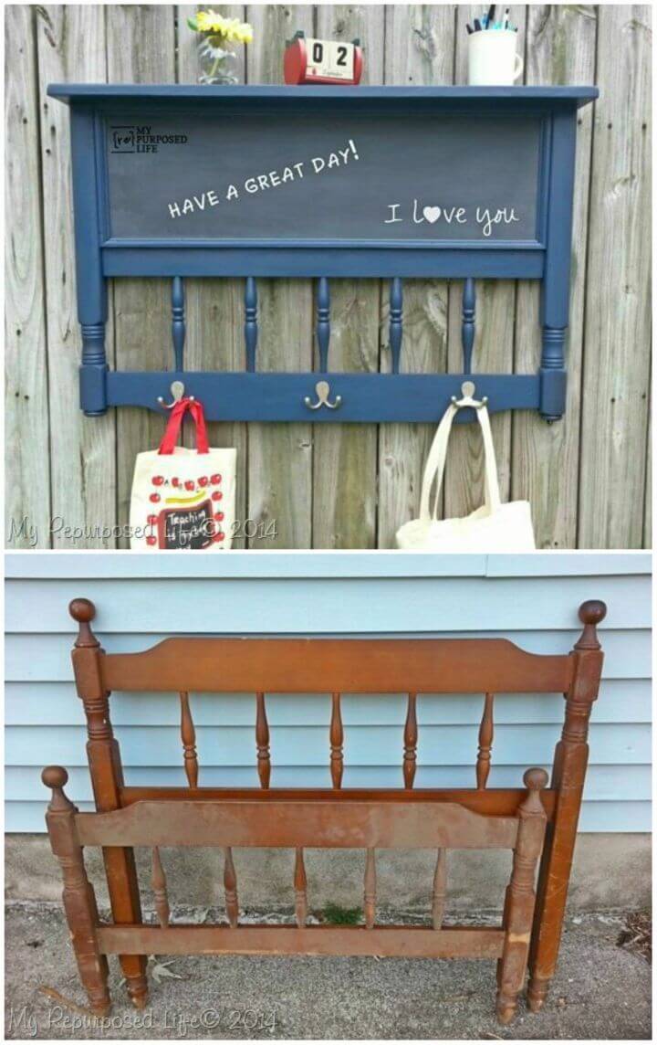 Make Headboard Chalkboard Coat Rack