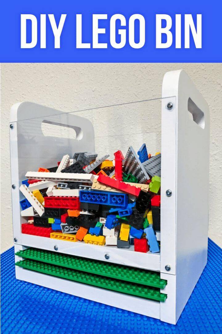 Make Lego Bin with Baseplate Storage