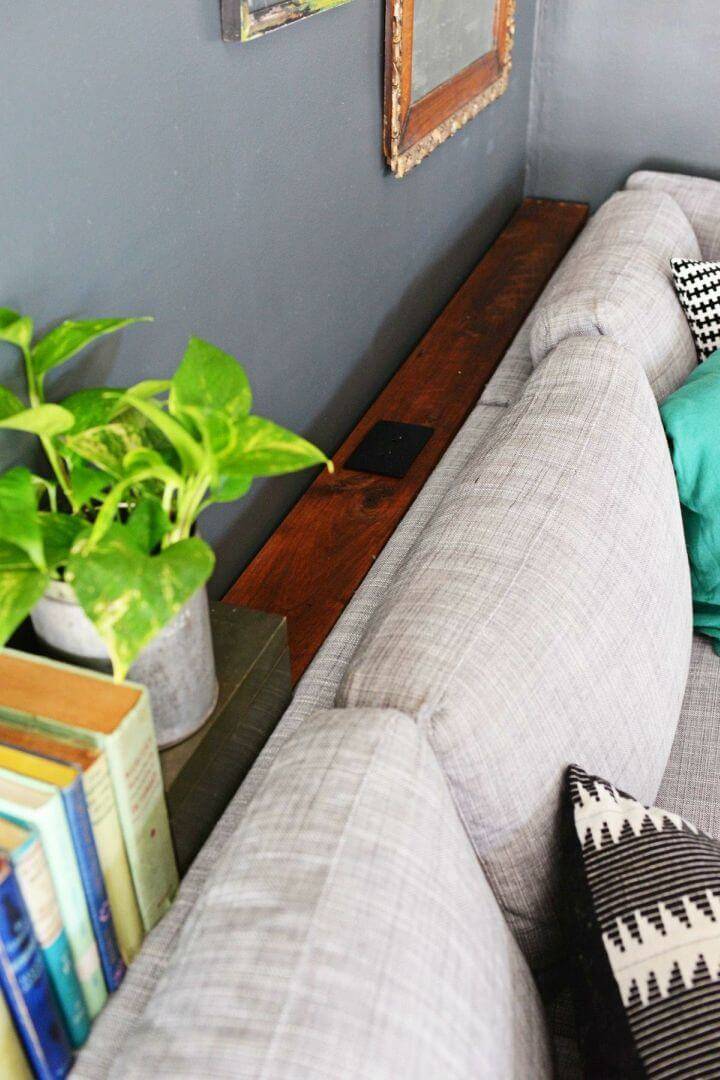 DIY Narrow Sofa Table With Outlet