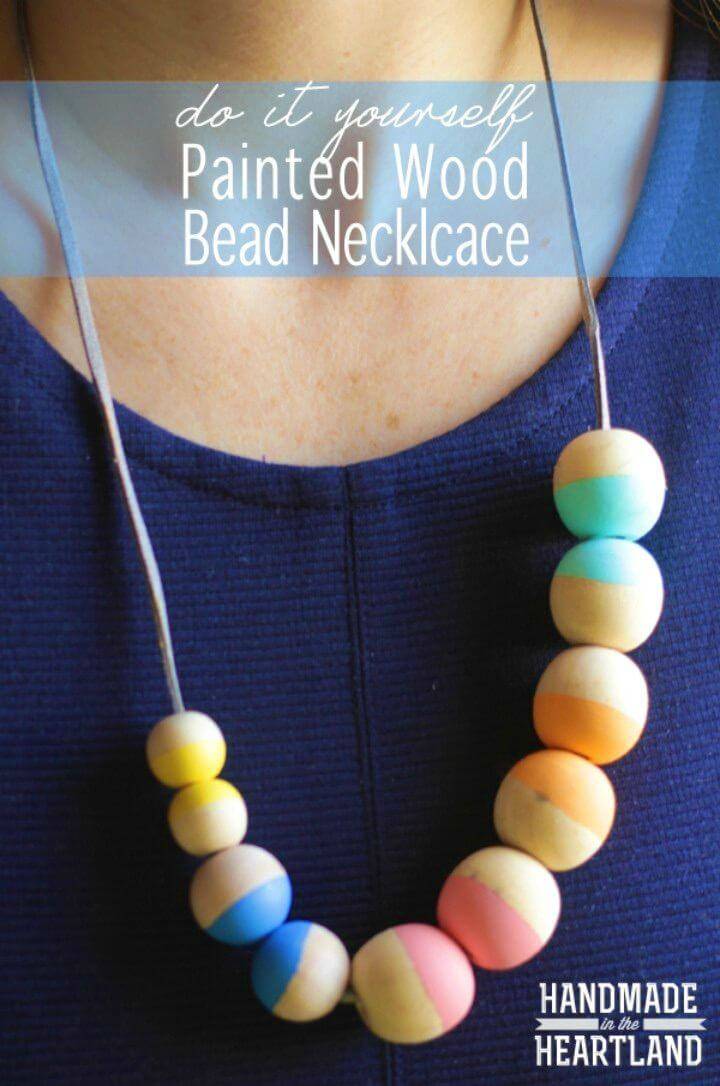 Make Painted Wood Bead Necklace