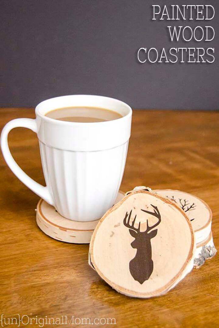 Make Painted Wood Slice Coasters for Him