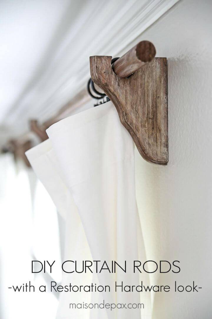 Make Rustic Wood Curtain Rods