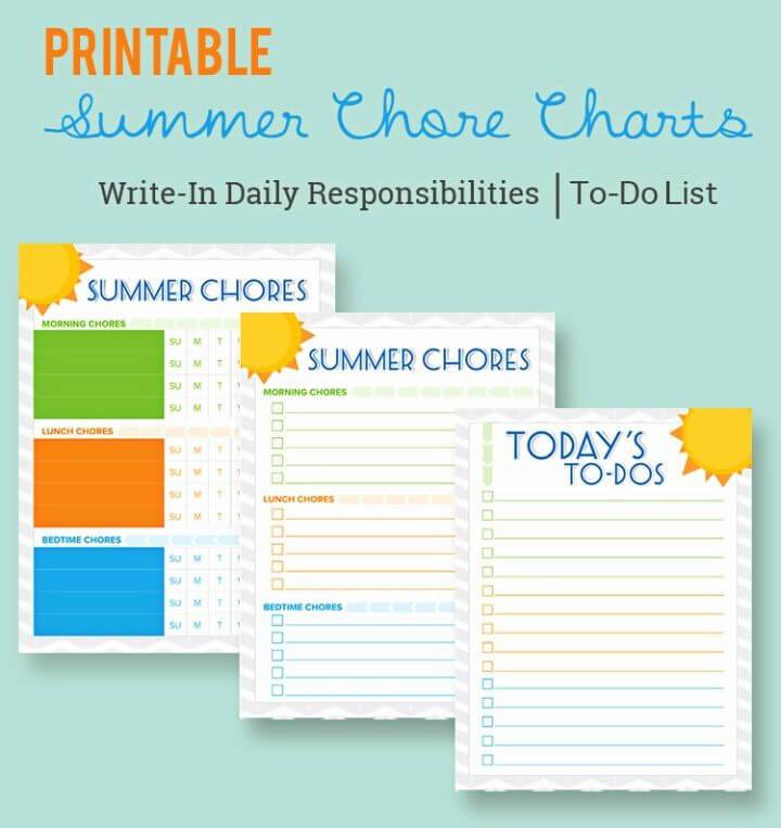 Make Summer Chore Charts