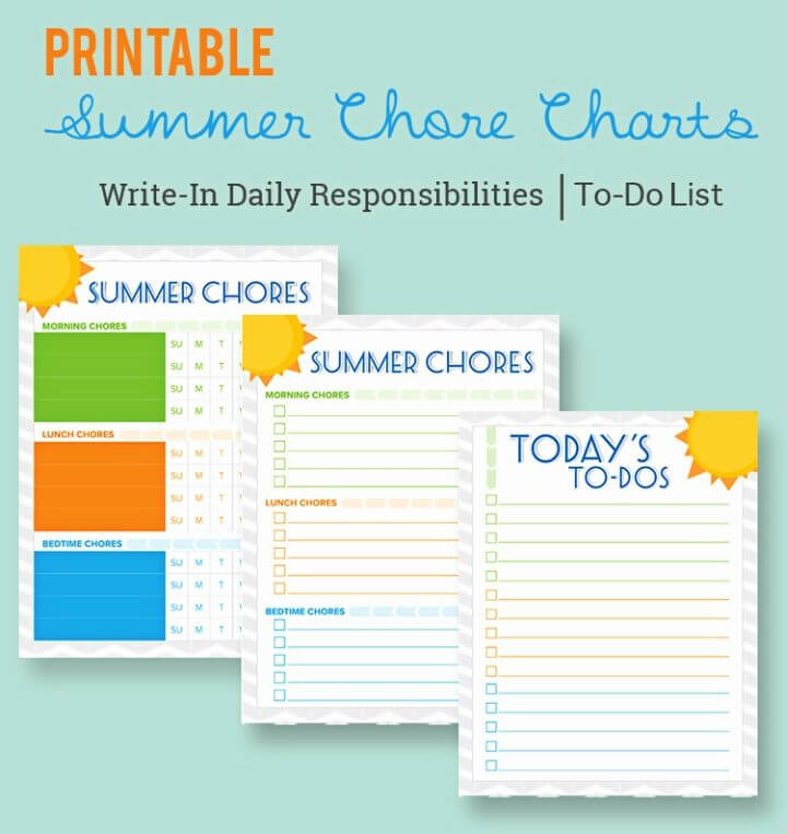 Make Summer Chore Charts