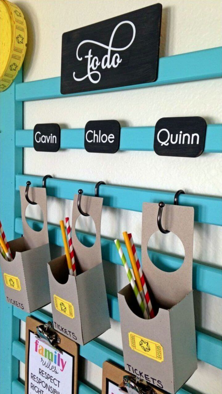 Make Wall Chore Chart From Upcycled Crib