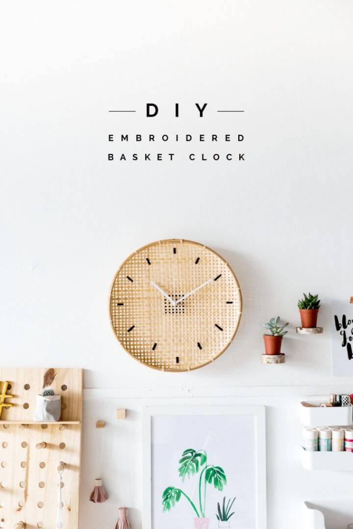 Make a Embroidered Basket Clock