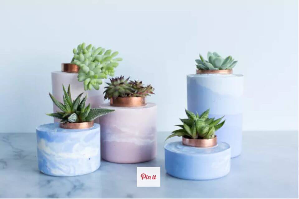 Modern DIY Cement Planters