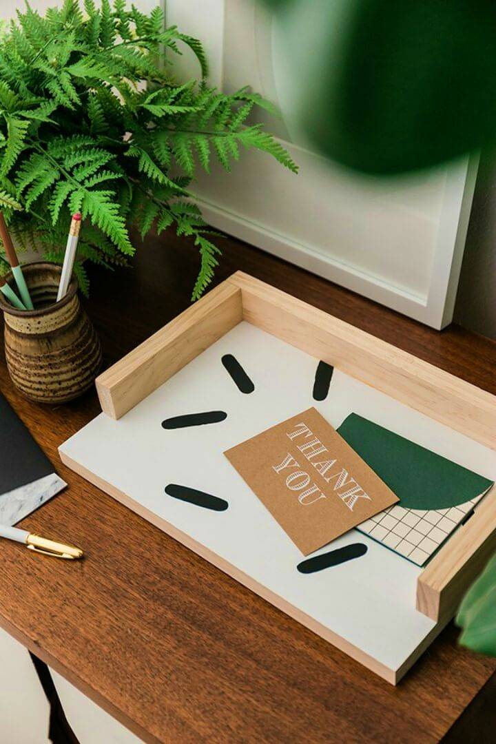 Modern DIY Wooden Desktop Paper Tray