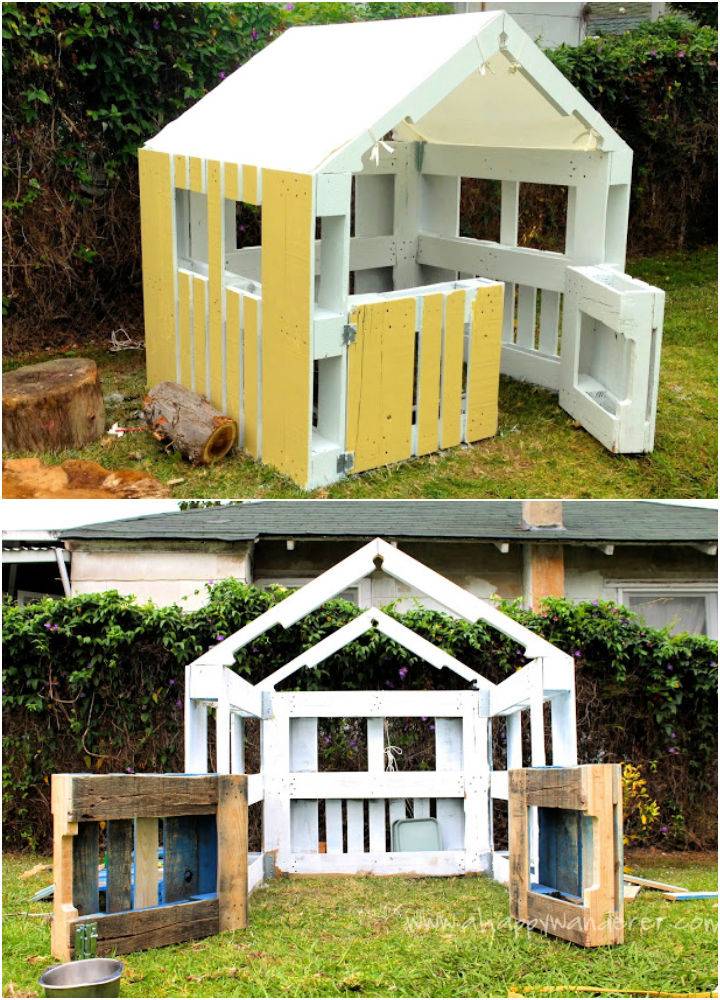 DIY Pallet Playhouse With Details Instructions