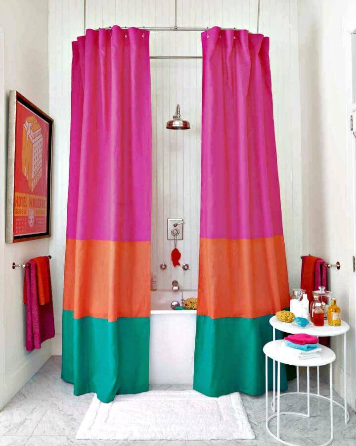 Pretty DIY Color block Shower Curtain