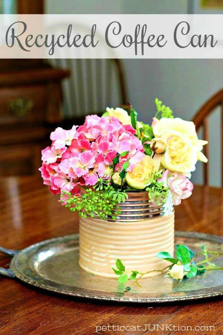 Pretty DIY Glam Coffee Can Flower Vase