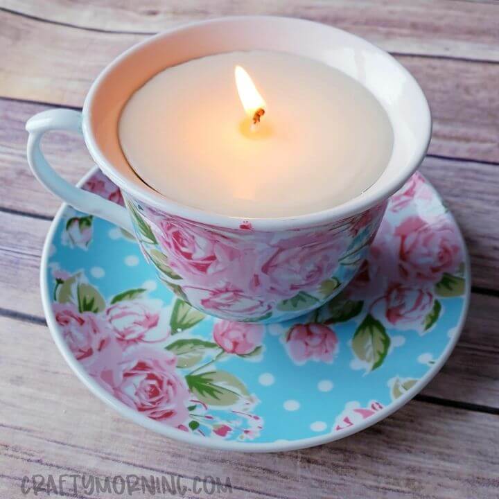 DIY Candle in a Tea Cup