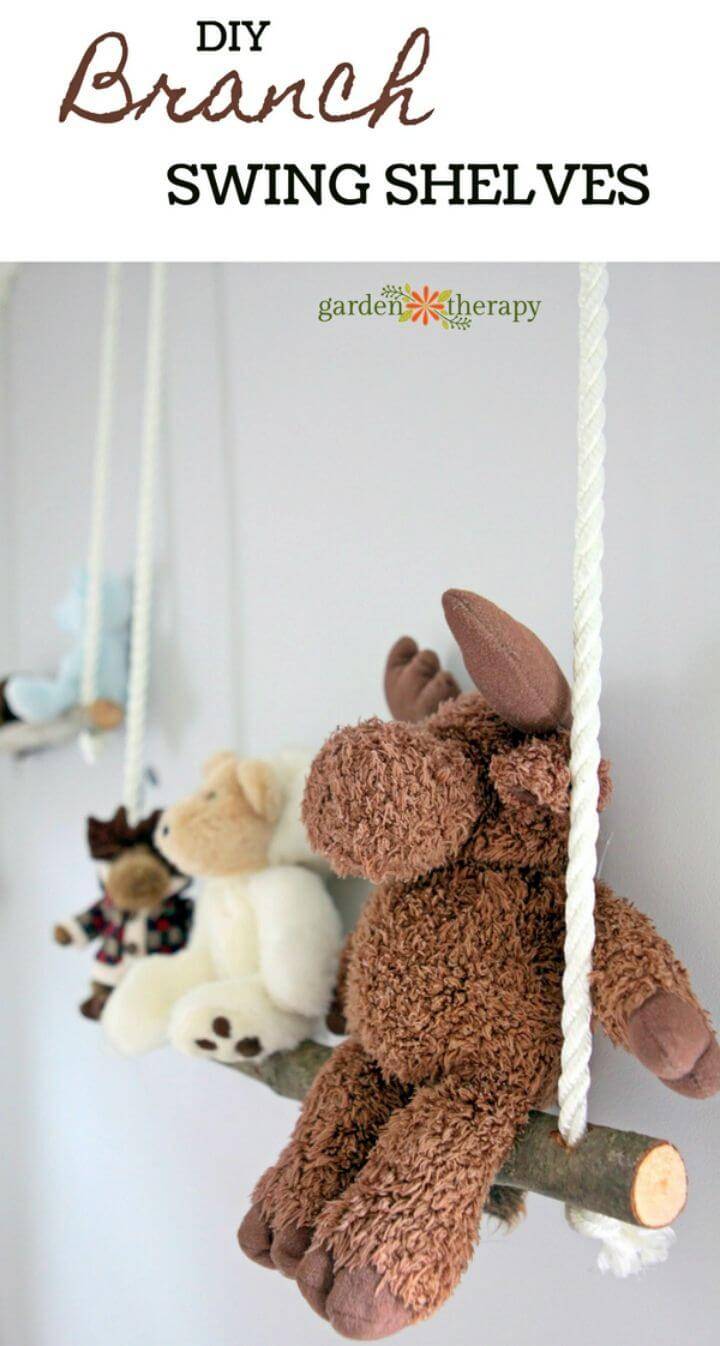 Simple DIY Branch Swing Shelves