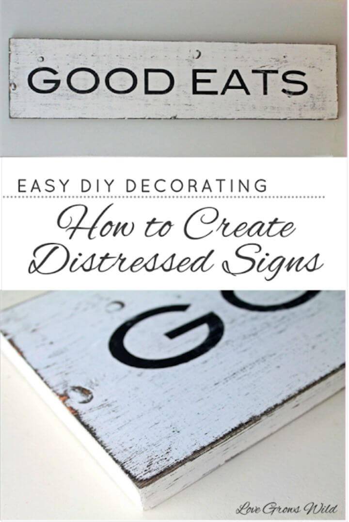 Simple DIY Distressed Signs for Your Home